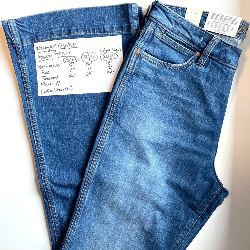 NWOT Wrangler High Rise Trouser - Retro Style & Stretch - 32 | 34 - Picture 2 of 8